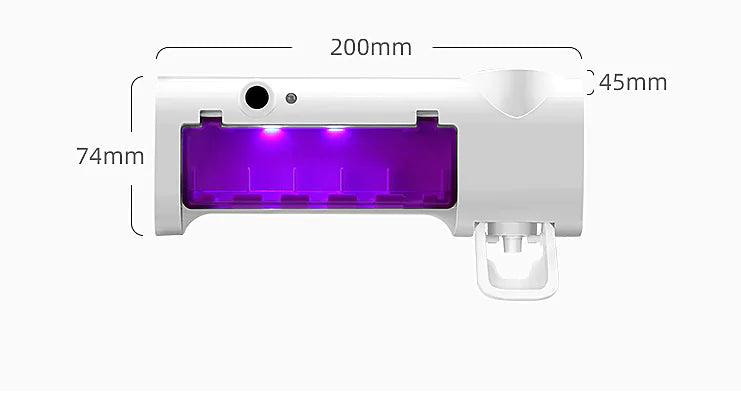 Toothbrush Sterilizer, Holder, Automatic Toothpaste Dispenser
