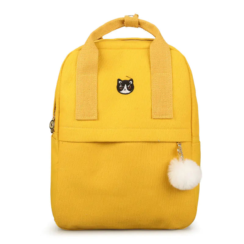 Korean Style Canvas Embroidered Backpack