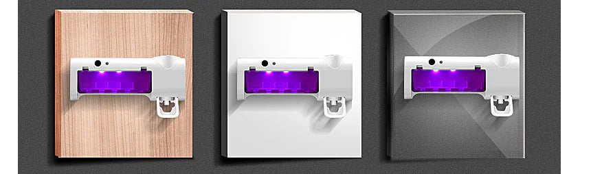 Toothbrush Sterilizer, Holder, Automatic Toothpaste Dispenser
