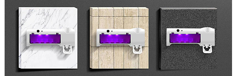 Toothbrush Sterilizer, Holder, Automatic Toothpaste Dispenser